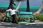 Momento de descanso em Half Moon Caye, perto do Blue Hole, na grande barreira de corais, em Belize
